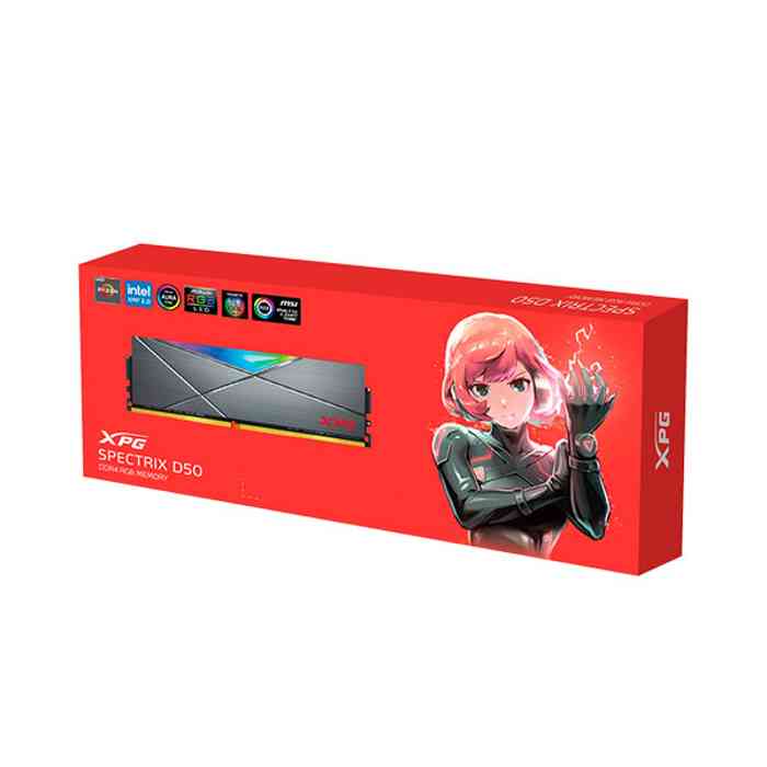 Adata D50 16GB DDR4 3200 MHz Gaming RAM - Gray/White